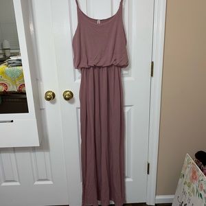 Dusty Rose Maxi Dress w/ Pockets